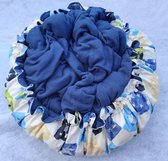 Hondenmand-hondenkussen-Donut-Kattenmand-Knuffelmand- Blauw-wit-ca 55 cm