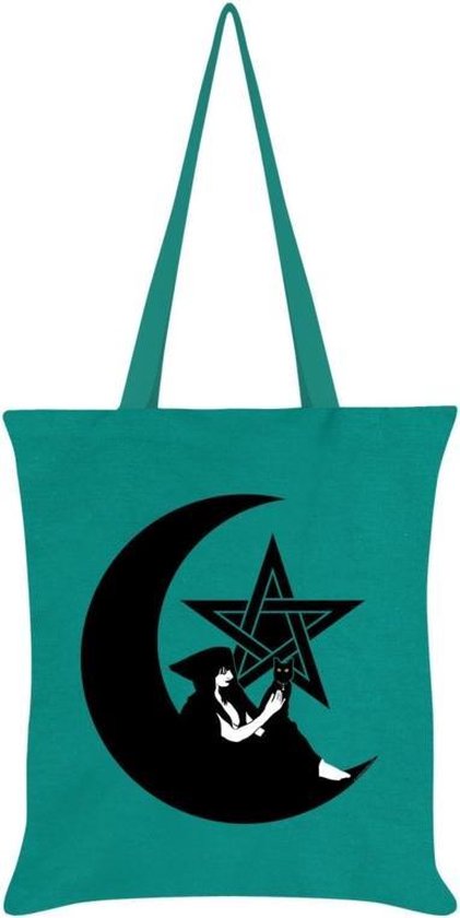 Fantasy Giftshop Tote bag - Pentagram Witch Emerald