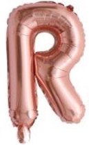 Folieballon / Letterballon Rose Goud  - Letter R - 41cm
