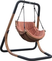 Bol.com AXI Capri Schommelstoel met frame van hout - Hangstoel met Terracotta suède kussen voor volwassenen - Buiten Loungestoel... aanbieding