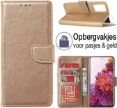 Samsung Galaxy S20FE Book Case - Bookstyle Cover - Portemonnee Hoesje - Wallet Case - GOUD - EPICMOBILE