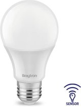 BRAYTRON-LED LAMP-WARM WHITE-SENSOR-ADVANCE-9W-E27-A60-3000K-ENERGY BESPAREND-ROND