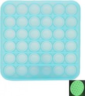 Dielay - Pop It - Fidget Toy - 12,5 cm - Glow in the Dark - Blauw Vierkant