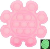 Dielay - Pop It - Fidget Toy - 12,5 cm - Glow in the Dark - Roze Bloem