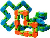 Wacky Tracks - Fidget Toys - Snake Puzzles - Ketting - Stressbestendig - Anti-Stress - Oranje/Groen