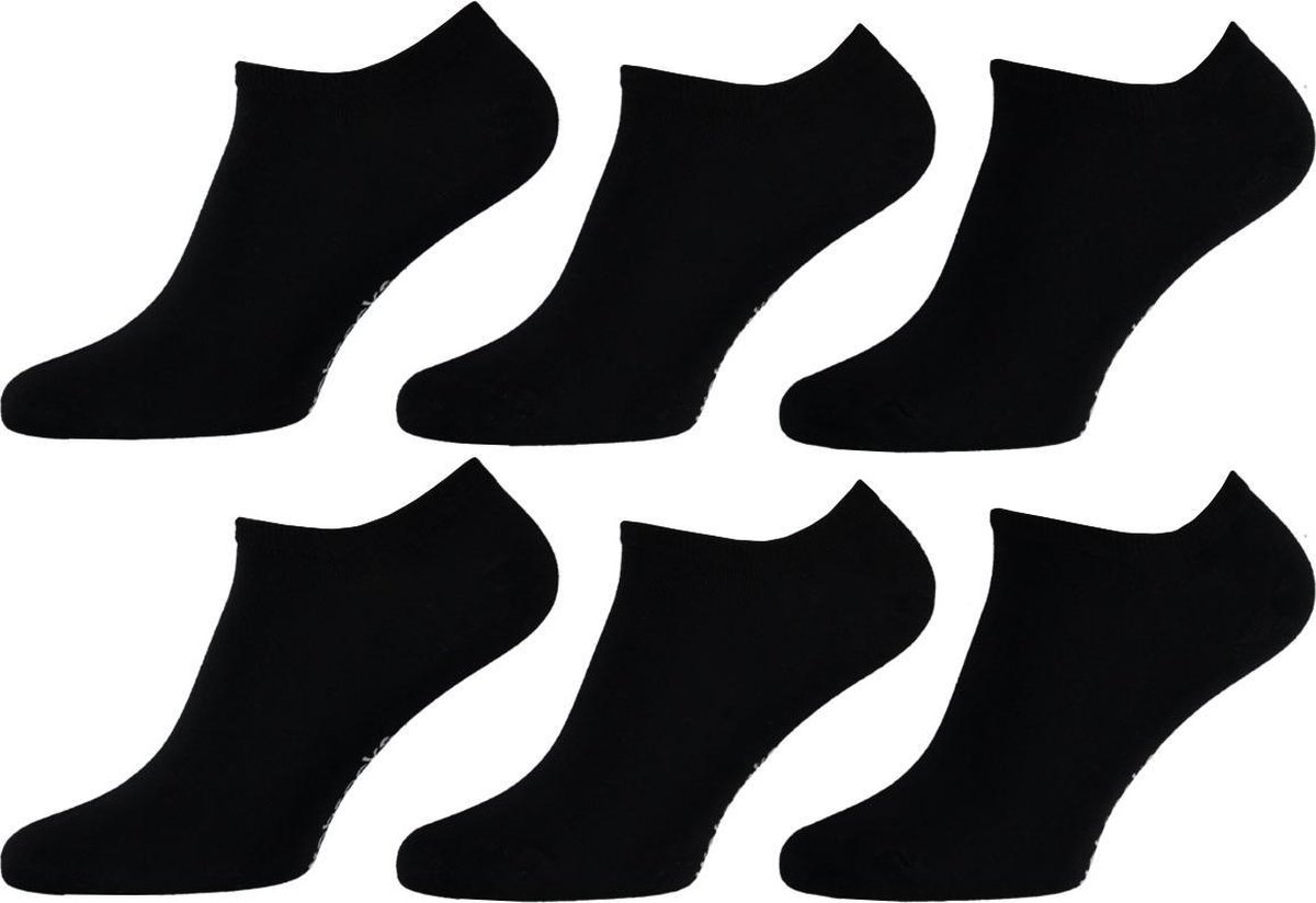 Premium Sneaker Sokken Heren 6 paar - Zwart - Sneaker Sokken Heren - Maat 43/46