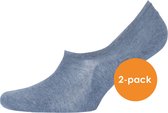 Tommy Hilfiger Footie Socks (2-pack) - heren sneaker sokken katoen - onzichtbaar - jeans blauw - Maat: 39-42