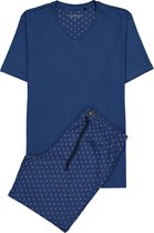 Schiesser heren shortama - blauw -  Maat: 3XL