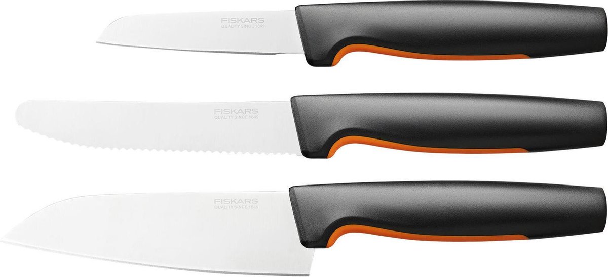 Fiskars Functional Form 3-delige Set Keukenmessen  - Favourite - RVS - Softouch Antislipbekleding