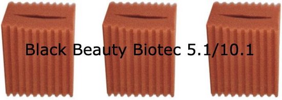 Black Beauty Foam Oase Biotec 5.1 / 10.1 Fine Red Ribbel 3pcs