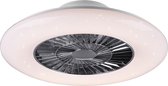 LED Plafondlamp met Ventilator - Plafondventilator - Torna Vison - 40W - Rond - Mat Chroom - Kunststof