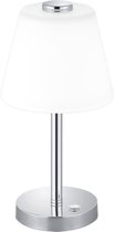 LED Tafellamp - Torna Emaro - 4W - Warm Wit 3000K - Dimbaar - Rond - Mat Chroom - Aluminium