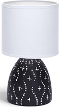 LED Tafellamp - Tafelverlichting - Igia Atar - E14 Fitting - Rond - Mat Zwart - Keramiek