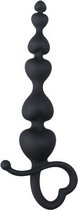 Zwarte anaal kralen met hartvormige greep - Dildo - Dildo Anaal - Zwart - Discreet verpakt en bezorgd