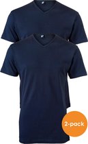 Alan Red T-shirts Vermont - extra lang (2-pack) - V-hals - donker blauw -  Maat S