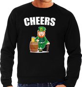 St. Patricks day sweater zwart voor heren - Cheers - Ierse feest kleding / trui/ outfit/ kostuum M