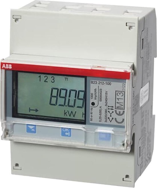ABB B23 3 Fase kWh meter 65A met Modbus bol
