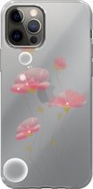 Apple iPhone 12 / Pro - Smart cover - Transparant - Rozebloem