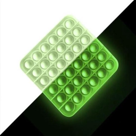 Pop it toy fidget toys glow in the dark groen vierkant