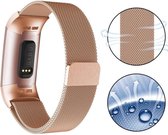 Luxe Milanese Loop Armband Geschikt Voor Fitbit Charge 3/4 Horloge Bandje - Metalen iWatch Milanees Watchband Polsband - Stainless Steel Mesh Watch Band - Horlogeband - Magneet Sluiting - Lar