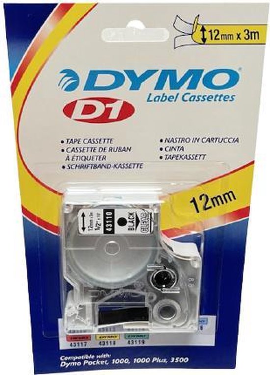 D1 - TAPE DYMO 12MMX7M pour imprimante Ruban Dymo