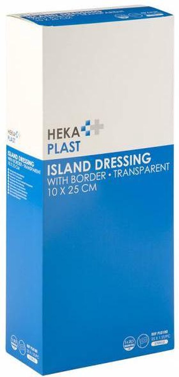Goedkoopste HEKA plast border - Eilandpleister transparant steriel - 10 x 25 cm - 25 stuks