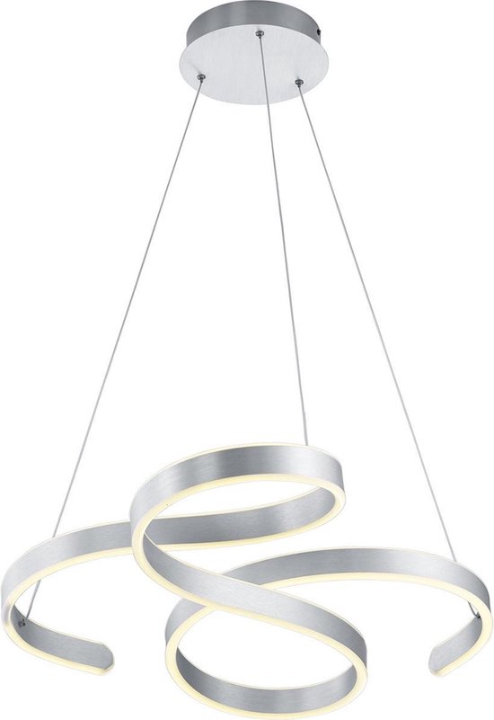 LED Hanglamp - Hangverlichting - Torna Frinco - 52W - Warm Wit 3000K - Dimbaar - Rond - Mat Grijs - Aluminium