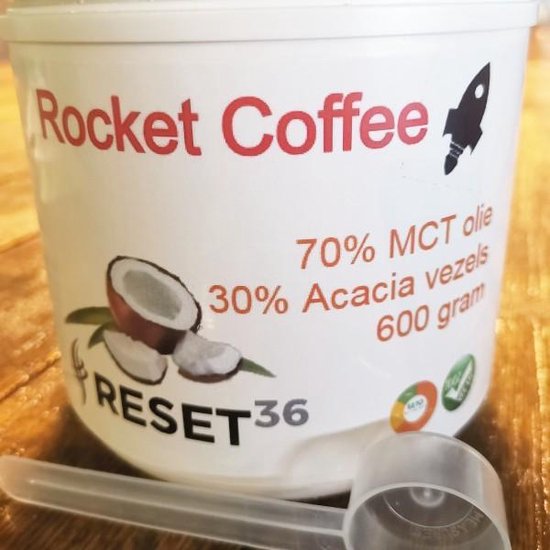 Reset36 Rocket coffee MCT olie op acacia-vezels mct-olie-poeder 600 gram