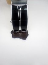 RR20-59.125 Dubbelzijdige Lederen Riem, bruin & zwart, draaibare buckle 59, L125cm BR34mm