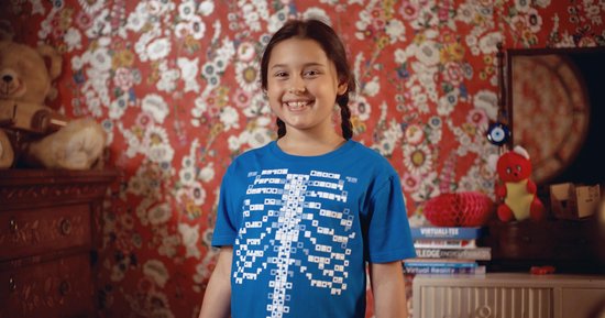 Curiscope Augmented Reality Virtuali-Tee t-shirt - Neem een kijkje in het menselijk lichaam - Jeugd L (9-11 jaar)