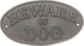 Beware of Dog Spreukbord Gietijzer Waarschuwingsbord Hond Voor Binnen Buiten Bruin