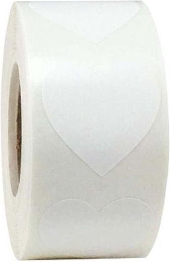 Sluitsticker - Sluitzegel - Wit hart / hartje | 40 stuks | Trouwkaart - Geboortekaart - Envelop | Harten | Envelop stickers | Cadeau - Gift - Cadeauzakje - Traktatie | Chique inpakken | Huwelijk - Babyshower - Kraamfeest – Kerst