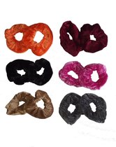 Scrunchies Velvet - 12 Stuks - Haar Wokkel - Haar Elastiek - Multipack