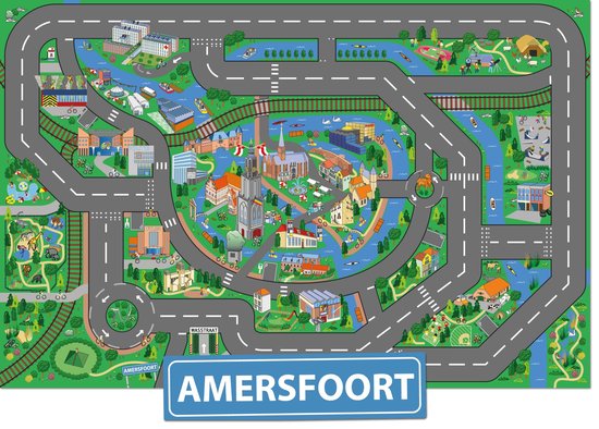 Speelkleed Amersfoort City-Play - Autokleed - Verkeerskleed - Speelmat Amersfoort