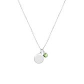 Zilveren ketting kristal birthstone