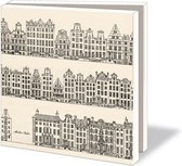Kaartenmapje met env, vierkant: Grachtenpandjes, Caspar Philips Jacobszoon