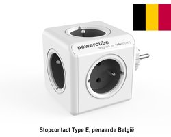 PowerCube Original – Type E Stekkerdoos Adapter – 5 Stopcontacten – Compact Design – Kinderbeveiliging – Uitbreidingsmodel – Grijs PowerCube Original – Type E Stekkerdoos Adapter – 5 Stopcontacten – Compact Design – Kinderbeveiliging – Uitbreidingsmodel – Grijs