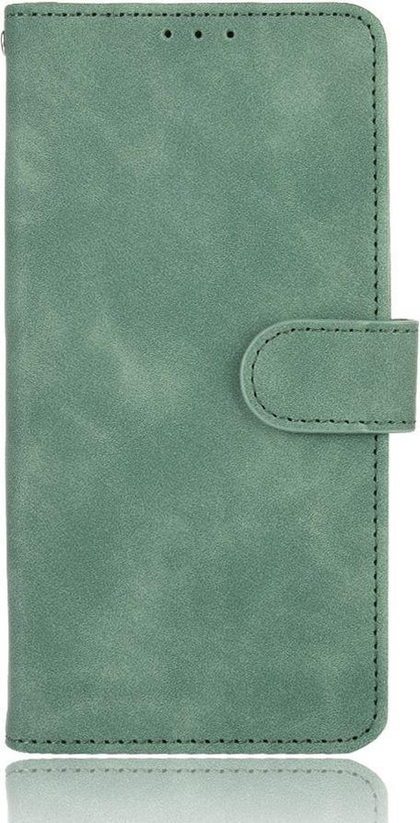Mobigear Telefoonhoesje geschikt voor LG Velvet Hoesje | Mobigear Retro Bookcase Portemonnee | Pasjeshouder voor 2 Pasjes | Telefoonhoesje voor Pinpas / OV Kaart / Rijbewijs - Groen