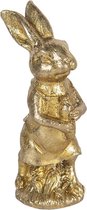 Clayre & Eef Beeld Konijn 11 cm Goudkleurig Kunststof Woonaccessoires beeld decoratie Paashaas