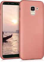 kwmobile telefoonhoesje voor Samsung Galaxy J6 - Hoesje voor smartphone - Back cover in metallic roségoud