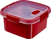 CURVER - SMART MICROWAVE STEAMER - 1.1L - ROOD - 16x16x9cm - STEAMING TRAY