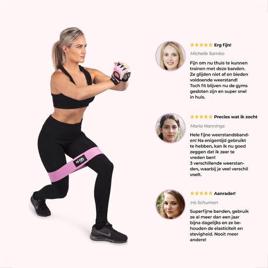 Weerstandsbanden set van 3 Pastel - Bootybands - Weerstandsband - Resistance bands- Fitnessband