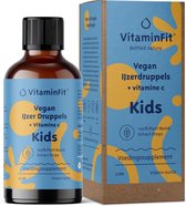 VitaminFit IJzer Druppels voor kinderen- 100% Natuurlijk & Plantaardig- Vloeibaar-50ML - Bij vermoeidheid- Voedingssupplement- Meer Energie