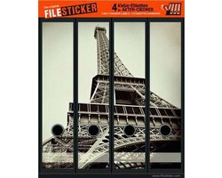 Ordneretiketten Eiffeltoren – Zelfklevend – 4 Stuks – Voor Brede Ordners