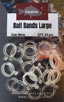 Bait Bands - Large - 0.8cm - 24 stuks - Transparant - Pellet Band - Elastiekjes Oppervlakte Karper Vissen