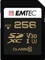 SD Kaart - 256 GB Emtec Schrijfsnelheid: 85 MB/s Leessnelheid: 95 MB/s | Klasse 10 | UHS-I
