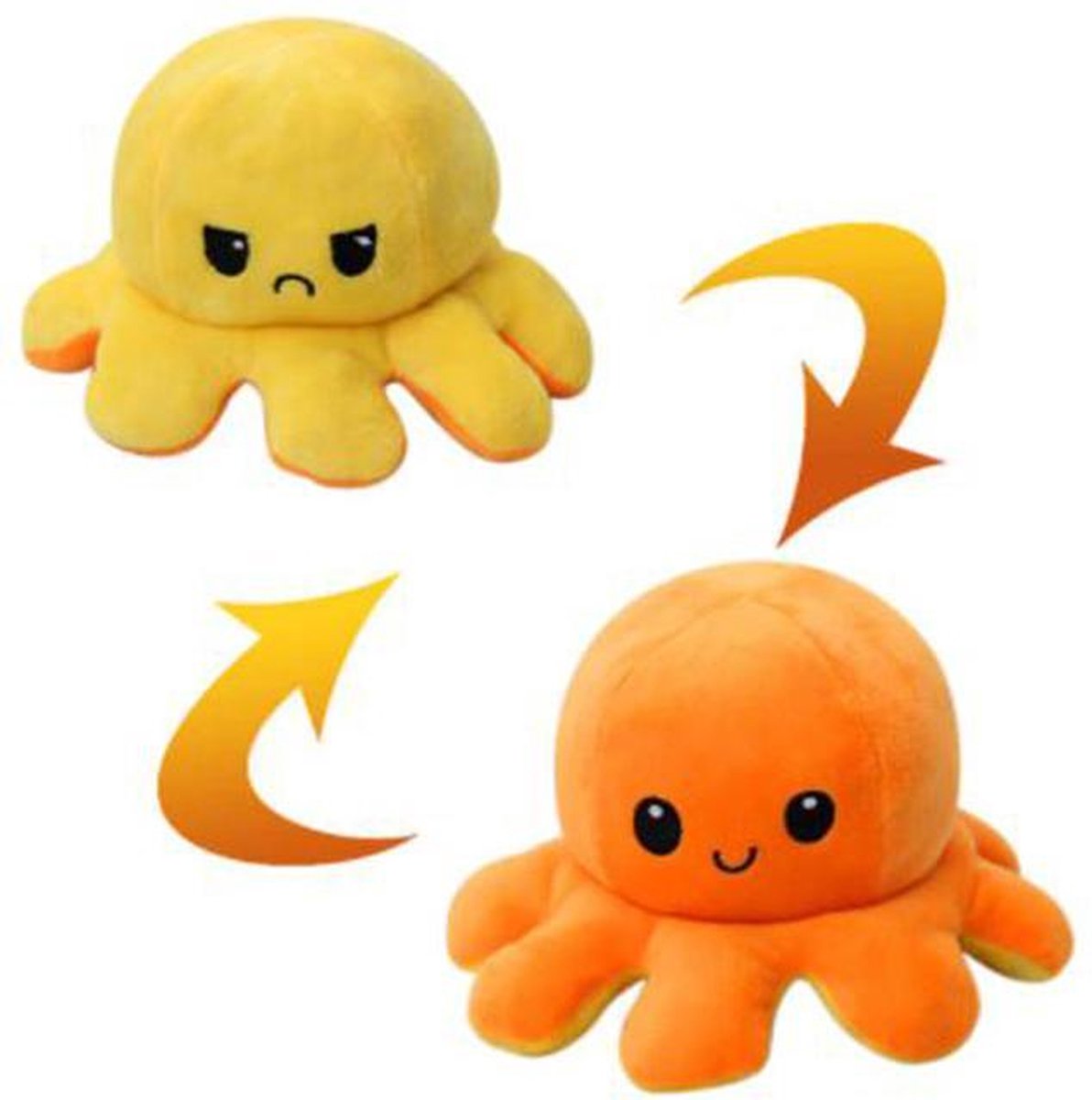 Octopus knuffel - Octopus knuffel mood - octopus knuffel omkeerbaar - reversible - emotieknuffel - m