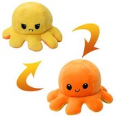 Octopus knuffel - Octopus knuffel mood - octopus knuffel omkeerbaar - reversible - emotieknuffel - mood knuffel - Oranje Geel - TikTok