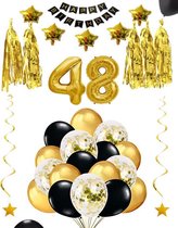48 jaar verjaardag feest pakket Versiering Ballonnen voor feest 48 jaar. Ballonnen slingers sterren opblaasbare cijfers 48