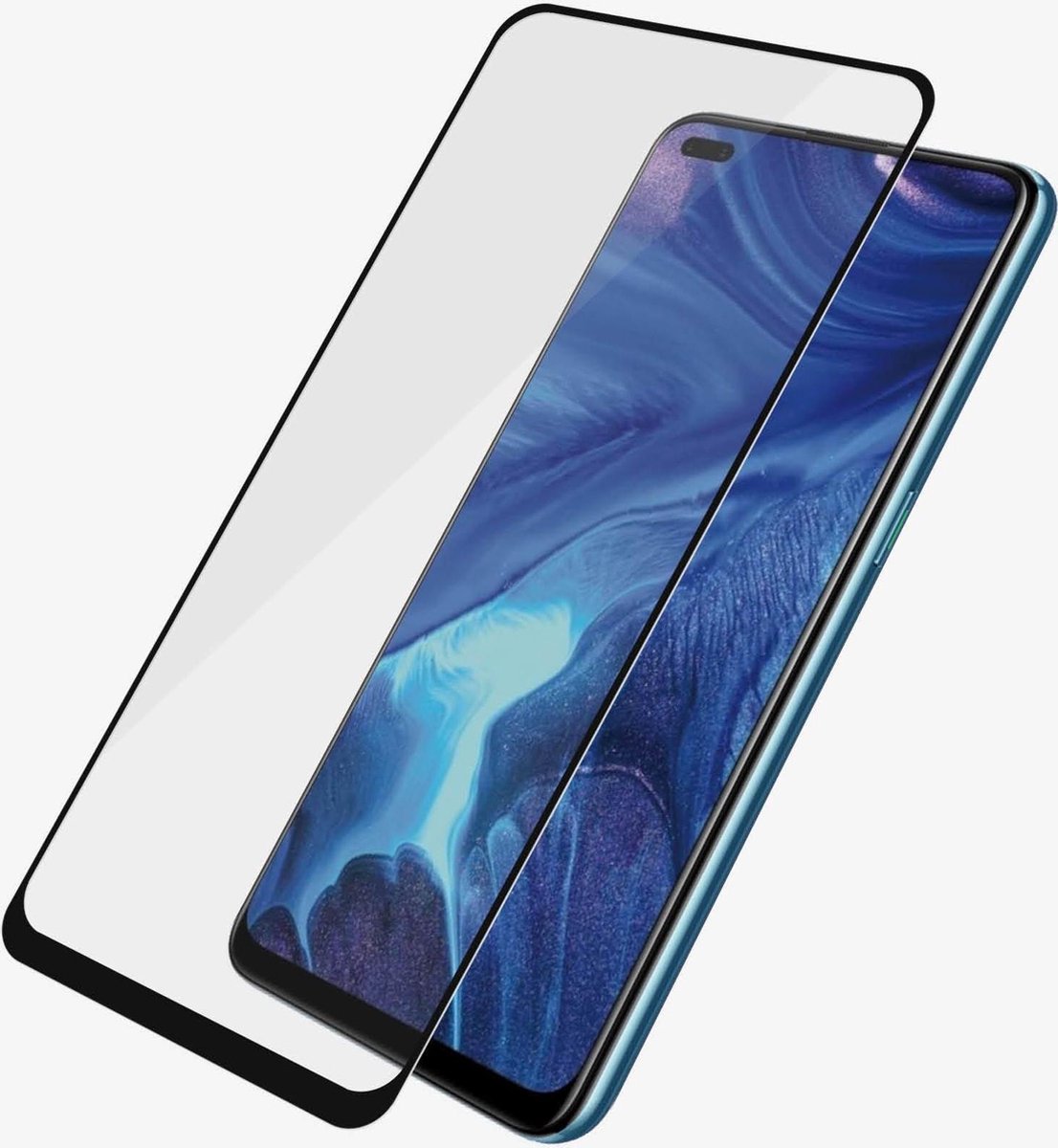 PanzerGlass Edge to Edge Screenprotector geschikt voor OPPO A94 5G Glazen Screenprotector - Case Friendly - Zwart